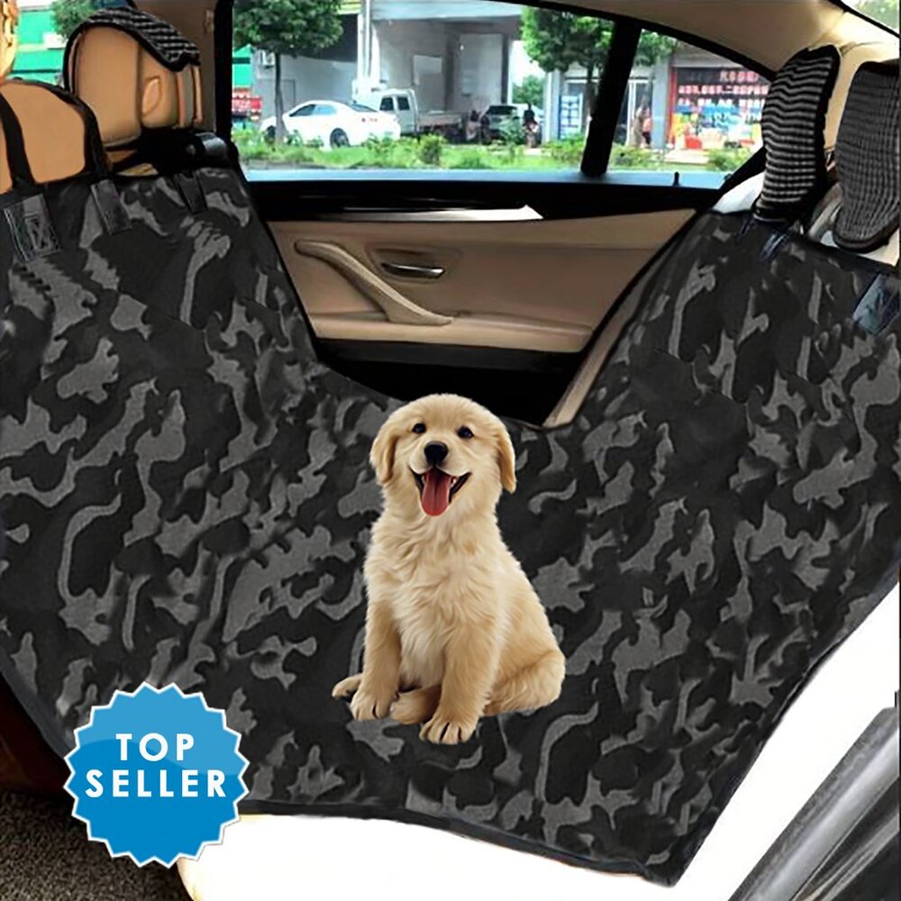 Camo Dog Pet Back Seat Waterproof Cover/Hammock for Car SUV Truck  w/Pouch